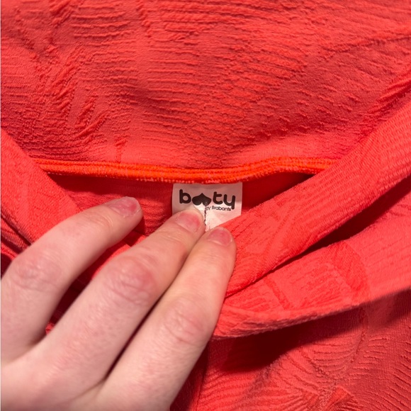 Booty by Brabants Textured Seamless Leggings Coral High Rise Yoga Pilates - Picture 4 of 5